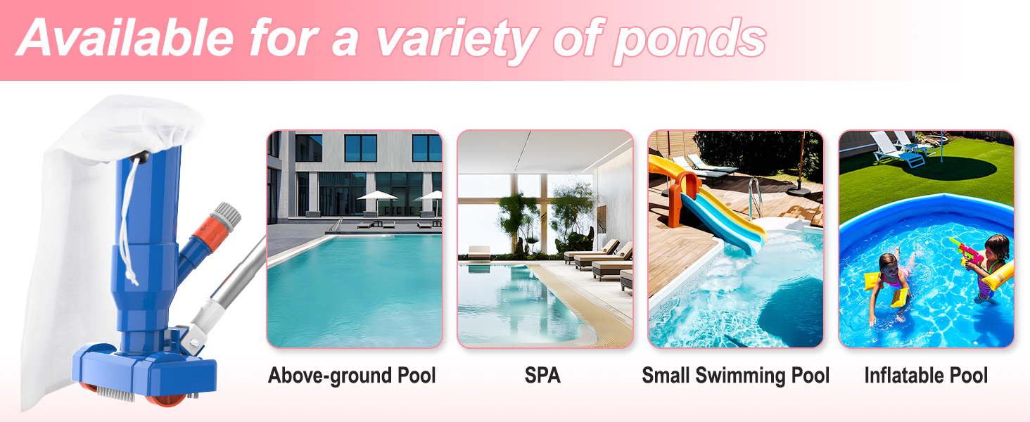 includes 68'' upgraded thicken 4-section aluminum pool pole(1MM Thicker)