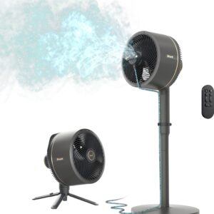 Shark – FlexBreeze Outdoor & Indoor Fan with InstaCool Misting Attachment, Cordless & Corded, Pedestal to Tabletop – Black