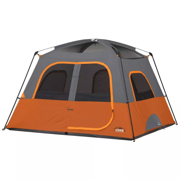 Core Equipment 6 Person Straight Wall Tent   Orange - Image 20