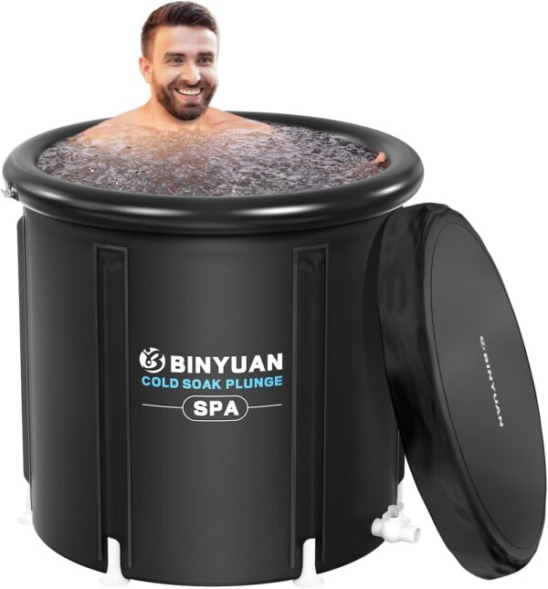 XL Ice Bath Tub for Athletes With Cover 99 Gal Cold Plunge Tub for Recovery, Multiple Layered Portable Ice Bath Plunge Pool Suitable for Gardens, Gyms and Other Cold Water Therapy Training
