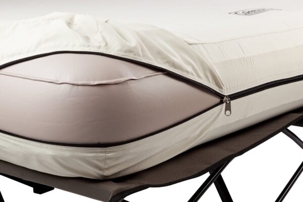 Cot and Thick Queen Air Mattress Combo Side Tables, Pump Included - Image 9
