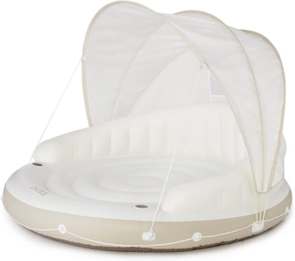 58292EP Canopy Island Inflatable Pool Float: Comfortable Lounge Surface – Built-in Cup Holders – Detachable Sunshade – 440lb Max Weight Capacity – 78.5" x 59" - Image 4