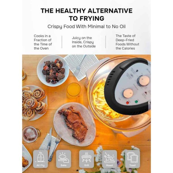 Big Boss 16 Qt. Black Oil-less Air Fryer with Built-In Timer - Image 11