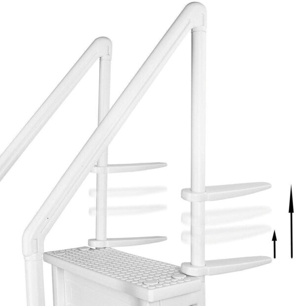 Ground Anti-Slip Pool Steps to Deck | Safety Swimming Pool Ladder | Designed for Above Ground Swimming Pools | Holds Up to 400 Pounds | White - Image 6