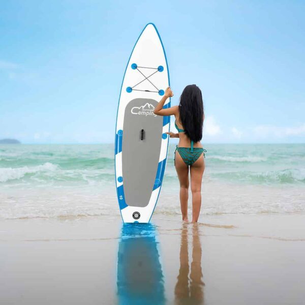 Campingsurvivals 11  Inflatable Stand Up Paddle Board   Durable Lightweight with Stable Wide Stance, Blue/White - Image 28