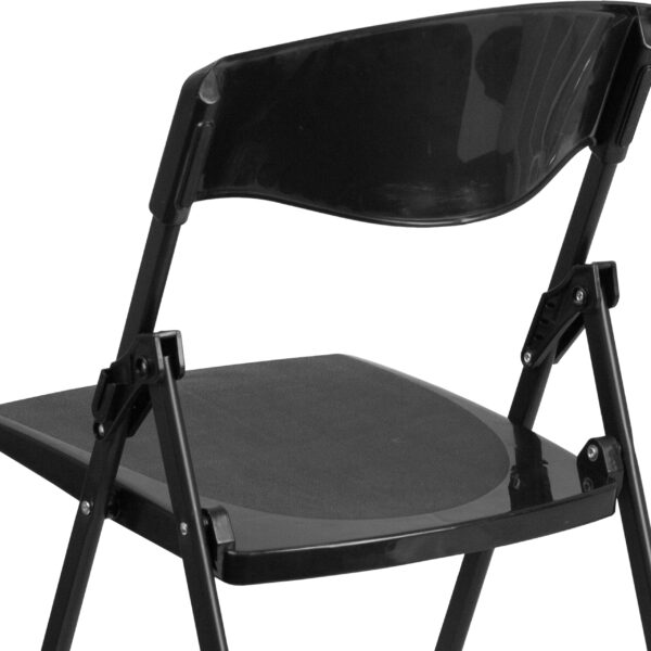 Flash Furniture 6 Pack HERCULES Series 500 lb. Capacity Heavy Duty Black Plastic Folding Chair with Built-in Ganging Brackets - Image 22