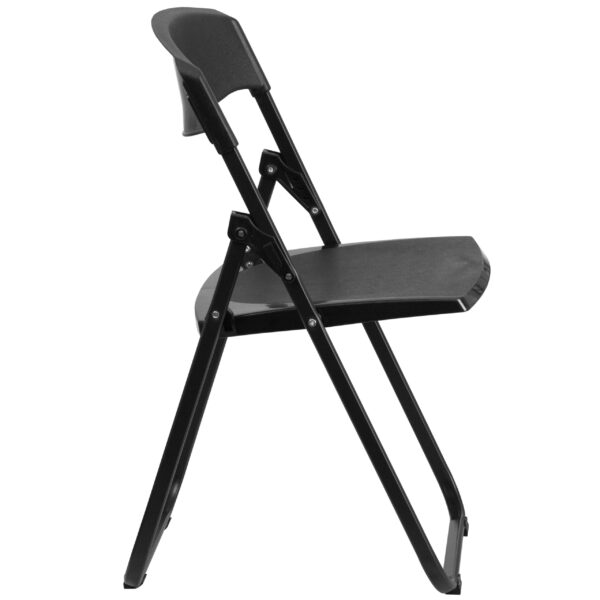 Flash Furniture 6 Pack HERCULES Series 500 lb. Capacity Heavy Duty Black Plastic Folding Chair with Built-in Ganging Brackets - Image 25