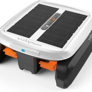 Solar Powered Automatic Robotic Pool Skimmer Cleaner,Solar Pool Surface Cleaner Dual Mode with Obstacle Avoidance Daytime ＆ Overnight Continuous Cleaning Ideal for All Swimming Pool-White