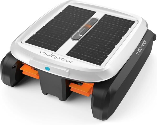 Solar Powered Automatic Robotic Pool Skimmer Cleaner,Solar Pool Surface Cleaner Dual Mode with Obstacle Avoidance Daytime ＆ Overnight Continuous Cleaning Ideal for All Swimming Pool-White