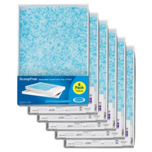 ScoopFree Complete Replacement Blue Crystal Litter Tray 6-Pack Easy Cleanup with Disposable Tray Includes Leak Protection and Low Tracking Litter