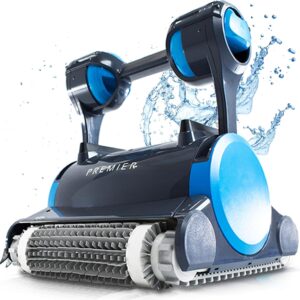 Premier Robotic Pool Cleaner (2025 Model) with Multimedia, Oversized Leaf Bag, Standard & Ultrafine Filters, Weekly Timer, Waterline Cleaning & More �� for In-ground Swimming Pools up to 50ft