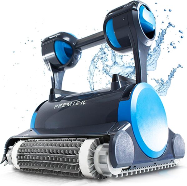 Premier Robotic Pool Cleaner (2025 Model) with Multimedia, Oversized Leaf Bag, Standard & Ultrafine Filters, Weekly Timer, Waterline Cleaning & More �� for In-ground Swimming Pools up to 50ft