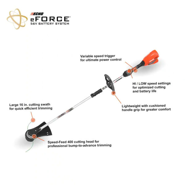 DSRM-2100C1 eFORCE 56V 16 in. Brushless Cordless Battery Trimmer with 2.5Ah Battery and Charger - Image 6