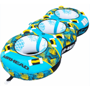 BLAST 3 Inflatable Open Top 3-Person Towable Waterskiing Towables Tube, Tropical Blue
