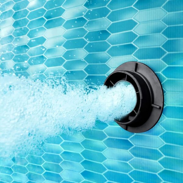 12 Foot by 36 Inch Quickset Round Inflatable Ring Top Outdoor Above Ground Swimming Pool Set with Pump and Cartridge Filter, Dark Herringbone - Image 3