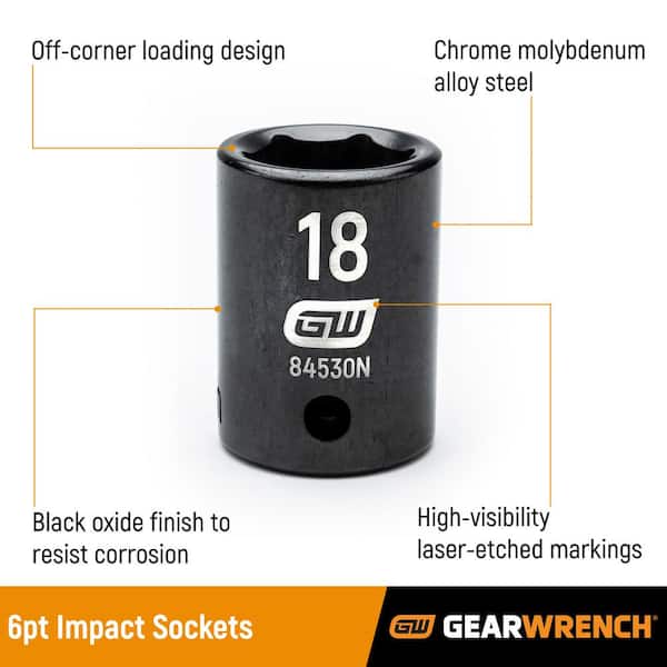 GEARWRENCH 1006452341 29-Piece SAE 3/8 in., 1/2 in. Impact Socket Tray Set - 2