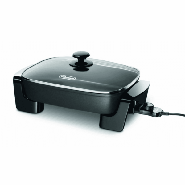 De Longhi Electric Skillet with Tempered Glass Lid, 16  X 12 , Black - Image 6