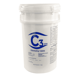 C3 1  Stabilized Trichloro Chlorine Tablets for Swimming Pools   50lbs