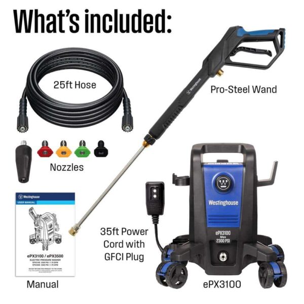 ePX3050 ePX 2050 PSI 1.76 GPM Electric Pressure Washer with Anti-Tipping Technology - Image 15