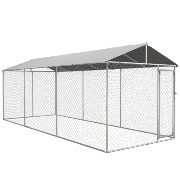 PawHut 19.7′ x 7.5′ x 7.5′ Outdoor Dog Kennel W/ Waterproof Roof - Image 2