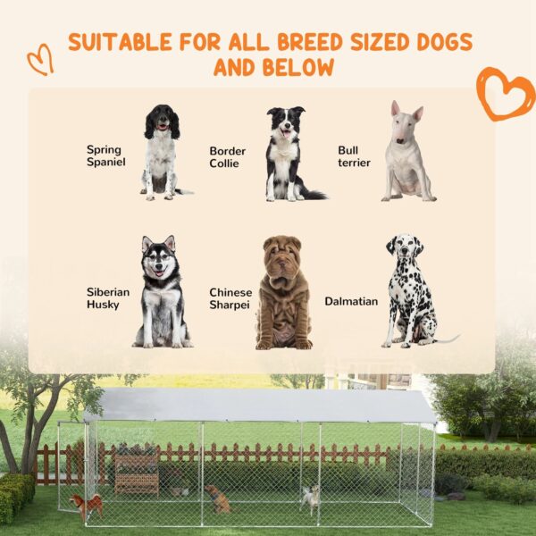 PawHut 19.7′ x 7.5′ x 7.5′ Outdoor Dog Kennel W/ Waterproof Roof - Image 3