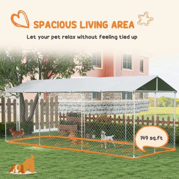 PawHut 19.7′ x 7.5′ x 7.5′ Outdoor Dog Kennel W/ Waterproof Roof - Image 4
