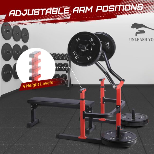 Chest Press Machine, 1050LBS Capacity, Independent Converging Arms, Weight Bench Press with Adjustable Flat Bench for Upper Body Workouts, Red - Image 12