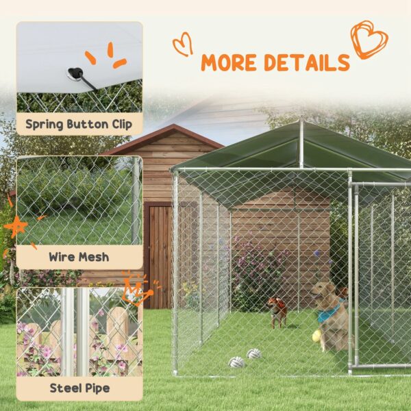 PawHut 19.7′ x 7.5′ x 7.5′ Outdoor Dog Kennel W/ Waterproof Roof - Image 6